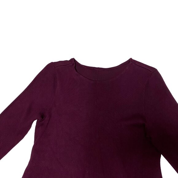 BCX Burgundy Stretch Knit Scoop Neck Fit & Flare Dress M Quiet Luxury–Inspired - Picture 6 of 12